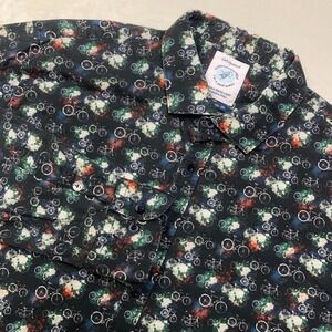 A Fish Named Fred Shirt Men's 2XL Bicycle Bike Over Print Long Sleeve Button Up